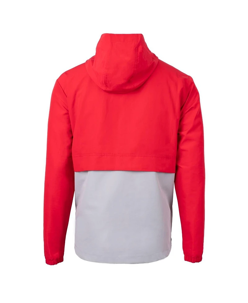 Cutter & Buck Men's Red/Gray Cincinnati Reds Charter Eco Half-Zip Anorak Jacket