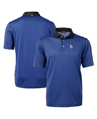 Cutter & Buck Men's Royal/Black Los Angeles Dodgers Virtue Eco Pique Micro Stripe Big Tall Polo Shirt