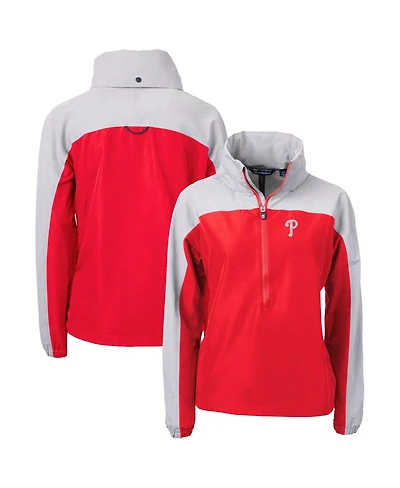 Cutter & Buck Women's Red Philadelphia Phillies Charter Eco Half-Zip Anorak Jacket