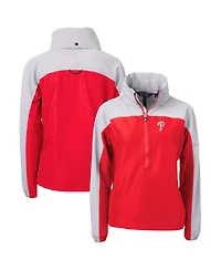 Cutter & Buck Women's Red Philadelphia Phillies Charter Eco Half-Zip Anorak Jacket