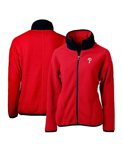 Cutter & Buck Women's Red Philadelphia Phillies Cascade Eco Sherpa Fleece Full-Zip Jacket