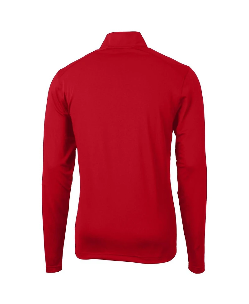 Cutter & Buck Men's Red Cincinnati Reds Virtue Eco Pique Quarter-Zip Pullover Top