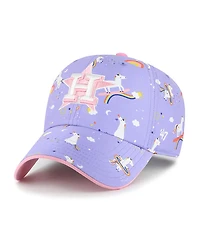'47 Brand Big Girls Lavender Houston Astros Unicorn Clean Up Adjustable Hat