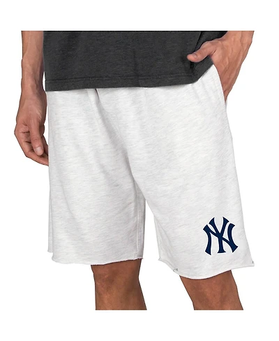 Concepts Sport Men's Oatmeal New York Yankees Mainstream Terry Tri-Blend Shorts