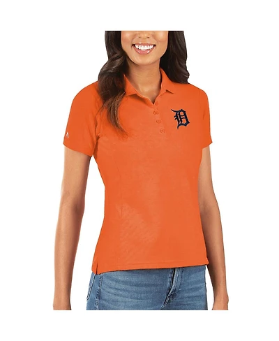 Antigua Women's Orange Detroit Tigers Legacy Pique Polo Shirt
