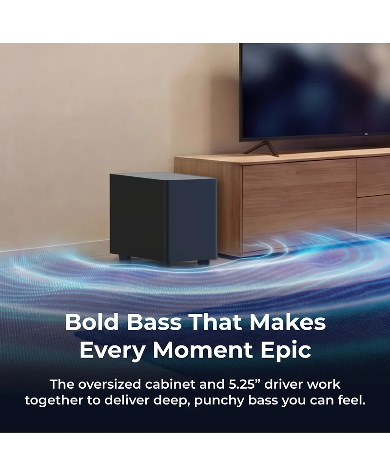 Ultimea Poseidon R3T 2.1ch Soundbar with Wireless Subwoofer, App Control, Soundbar for Smart Tv, Bluetooth 6.0, Hdmi, Optical, 240W Peak Power