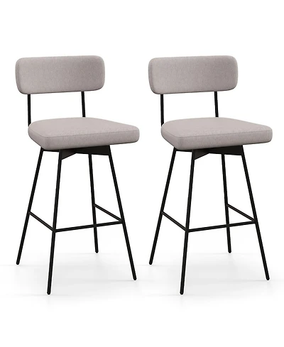 Slickblue 2 Piece 29 Inch Counter Height Upholstered Swivel Bar Stool Set