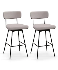 Slickblue 2 Piece 29 Inch Counter Height Upholstered Swivel Bar Stool Set