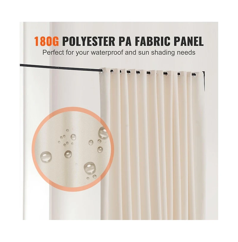 Sugift Portable Panel Room Divider with Wheels, 121.5 x 17.7 x 96.7 in Freestanding Curtain Divider Privacy Screen for Office Bedroom