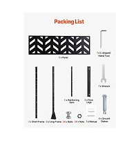 Sugift 47 x 72 in Freestanding 5-Panel Metal Privacy Screen, Steel Outdoor Divider with Stand for Balcony Patio Garden