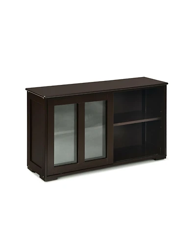 Gouun Sliding Glass Door Sideboard Buffet Cabinet with Adjustable Shelves
