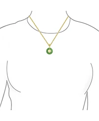 Bling Jewelry Asian Good Fortune Fu Symbol Disc Pendant Necklace in Plated Sterling Silver