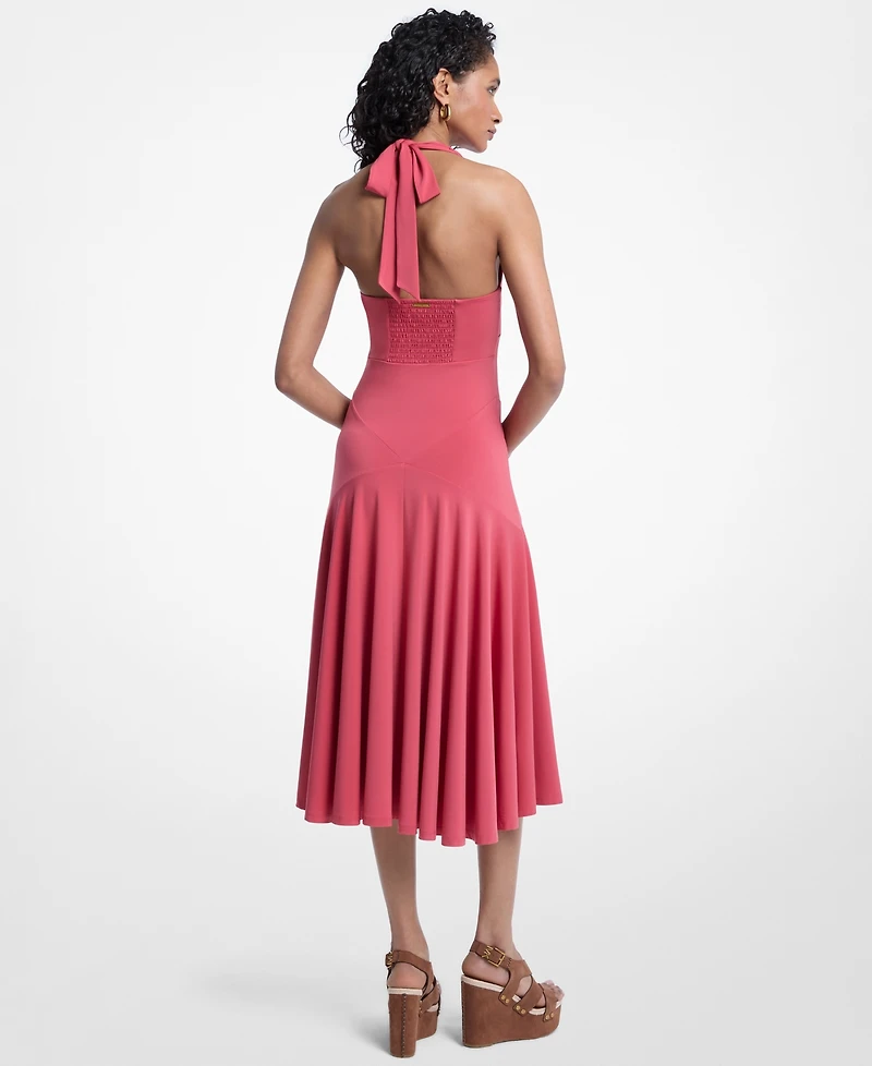 Michael Kors Women's Halter V-Neck Midi Dress