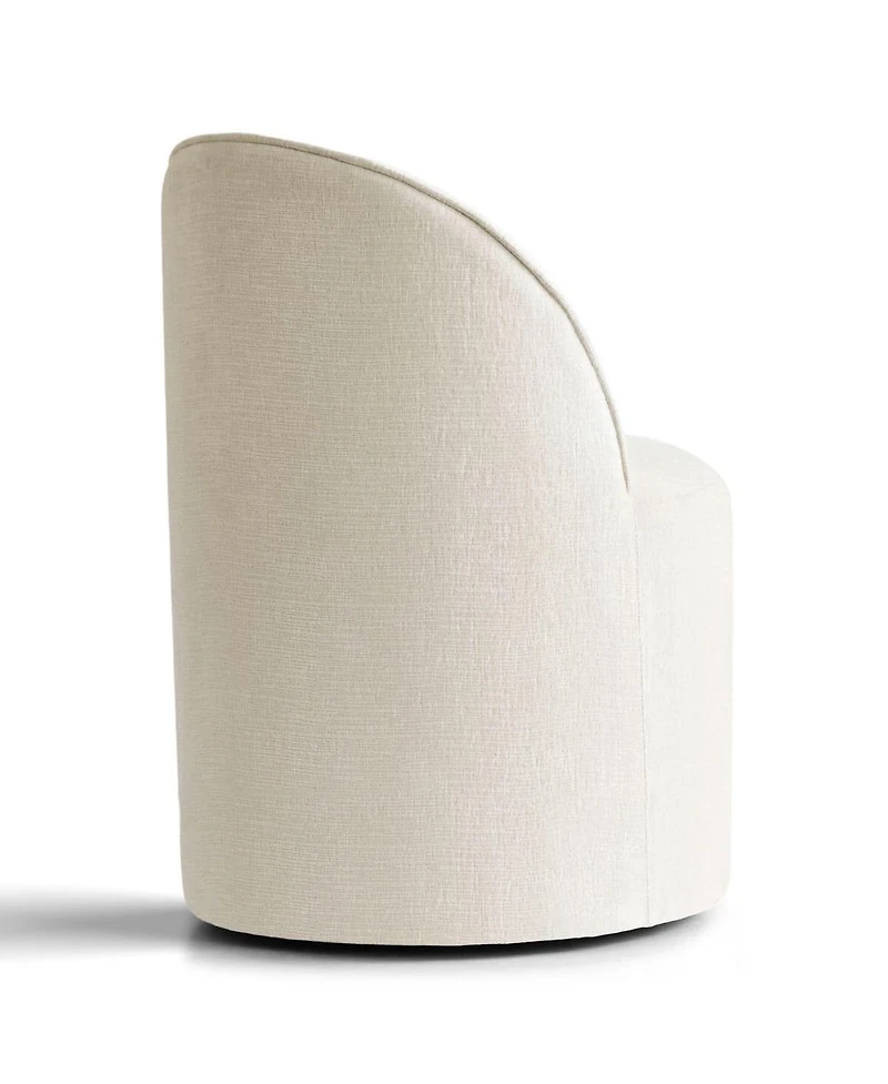 Maison Boucle Set of 2 Rolling Chenille Barrel Dining Chairs with Casters