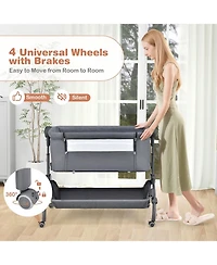 Gouun Baby Convertible 3-in-1 Bassinet with Rocking Base and Double-Lock Wheels
