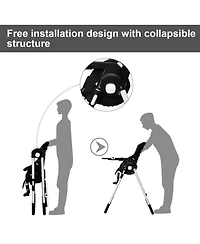 Gouun Foldable Highchair with Adjustable Backrest Recline and Removable Tray
