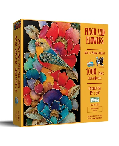 SunsOut Finch and Flowers 1000 Piece Jigsaw Puzzle for Adults