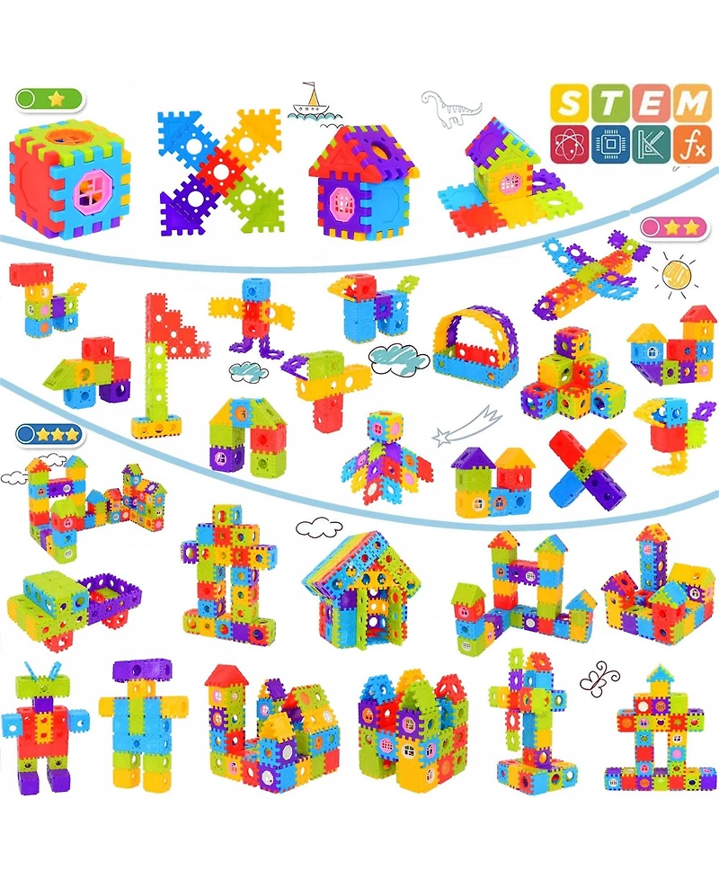 Gnuadz Building Blocks 180 Sets Stem Toys Interlocking