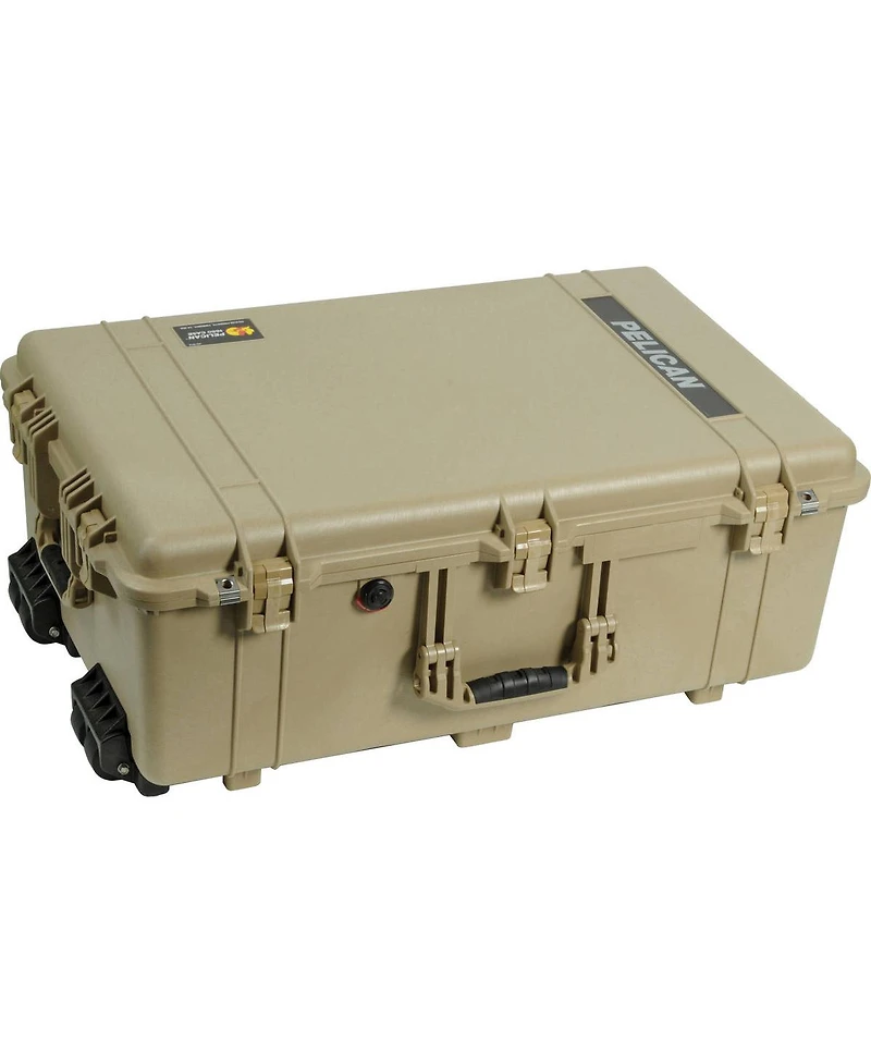 Pelican 1650 Watertight Wheeled Hard Case, Desert Tan, Bundle with 1659 Lid Organizer