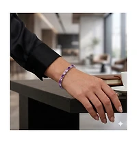 Simona Amethyst Tennis Bracelet in Sterling Silver