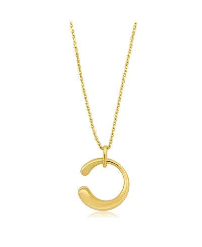 Simona Polished Puffed 'C' Design Necklace