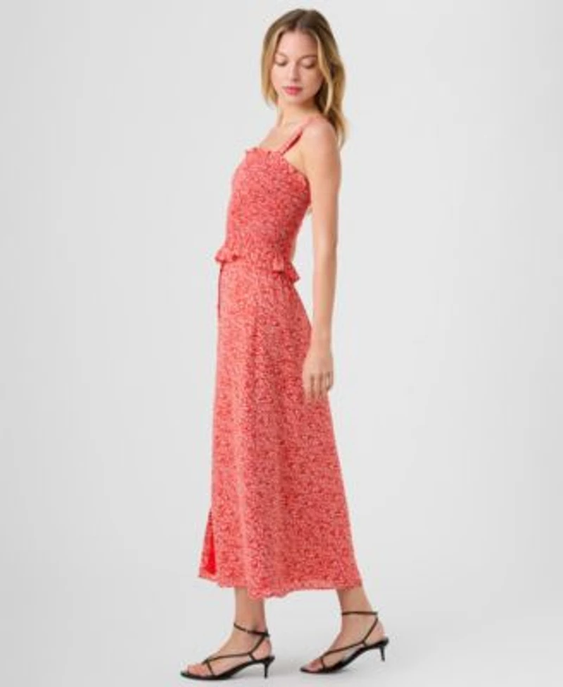 French Connection Womens Floral Print Smocked Top Midi Skirt