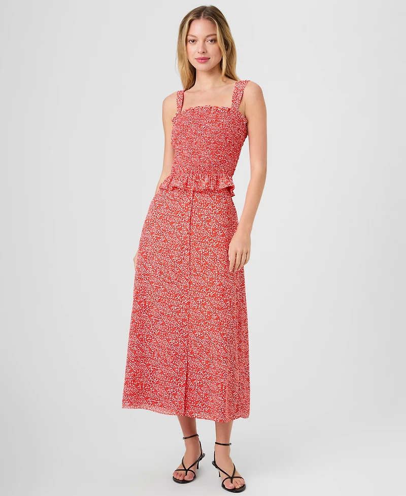 French Connection Women's Floral Print Smocked Top