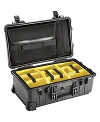 Pelican 1510SC Watertight Wheeled Carry On Hard Studio Case with Dividers, Bundle with Lid Organizer