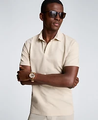 Kenneth Cole Men's Seersucker Polo Collar Shirt