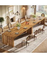 Tribesigns 78.7-Inch Solid Wood Dining Table, Farmhouse Kitchen Table for 6-8 People