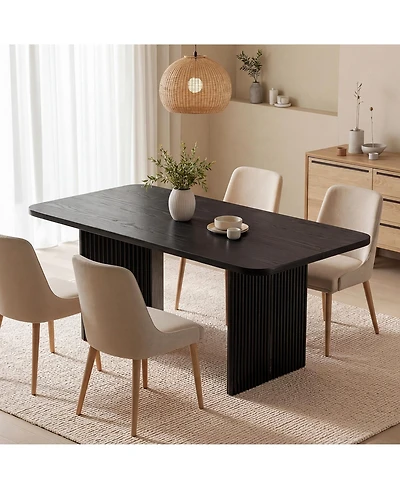 Tribesigns Rectangle Dining Table for 4-6 People, 63" Large Kitchen Table, Modern Dinner Table