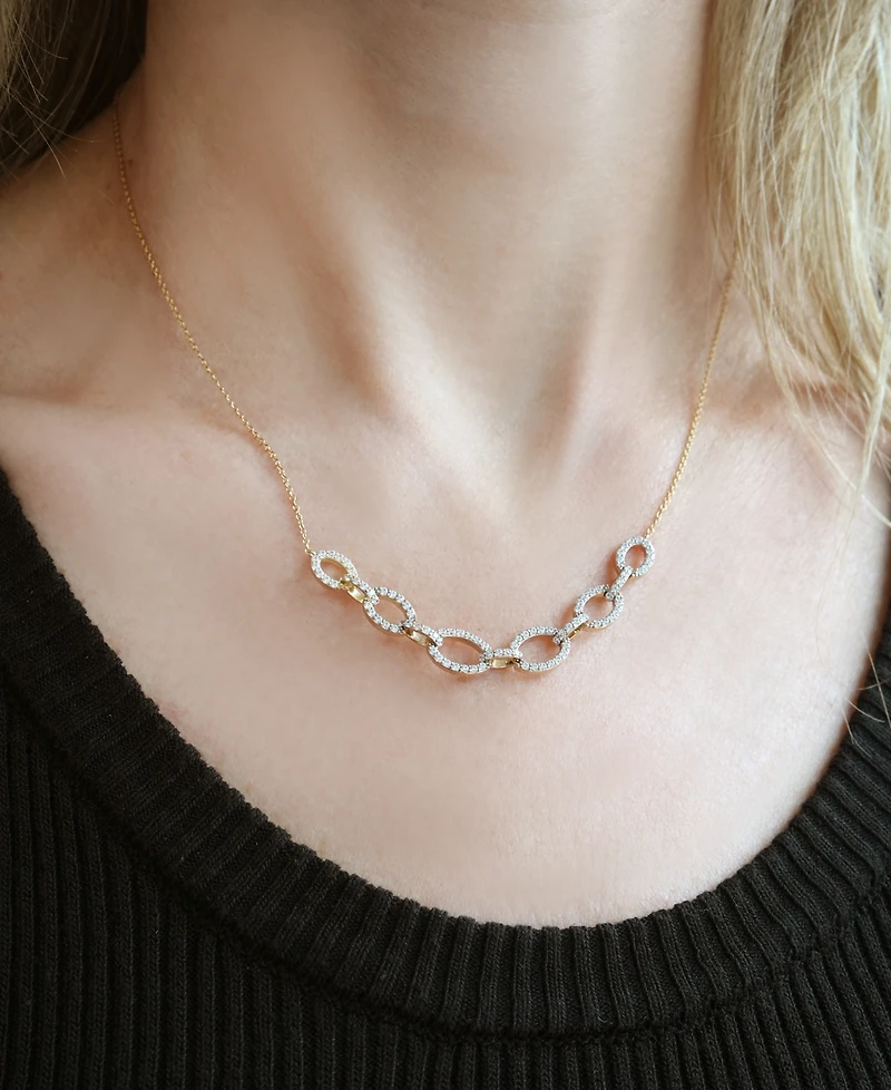 Wrapped in Love Diamond Oval Link Necklace (1 ct. t.w.) in 14k Yellow Gold