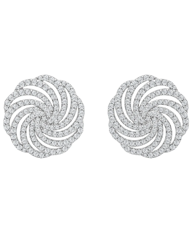 Wrapped in Love Diamond Swirl Stud Earrings (1 ct. t.w.) in 14k White Gold