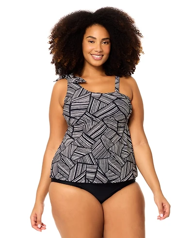 Raisins Curve Plus Marita Trendy Printed Tankini Swim Top