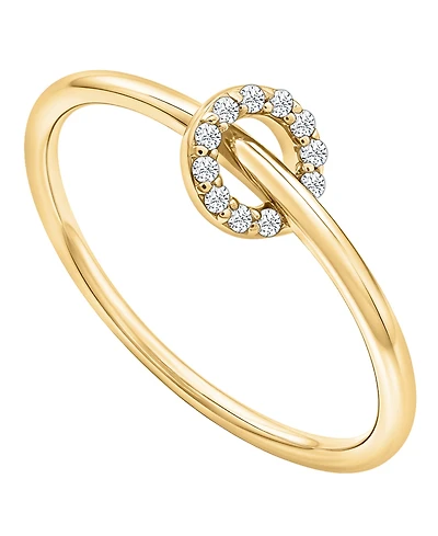 Wrapped Diamond (1/20 ct. t.w.) Circle Ring in 10k Yellow Gold