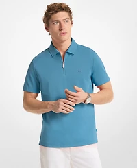 Michael Kors Men's Sleek Regular-Fit 1/4-Zip Pique Polo Shirt