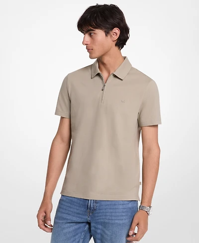 Michael Kors Men's Sleek Regular-Fit 1/4-Zip Pique Polo Shirt