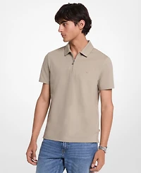Michael Kors Men's Sleek Regular-Fit 1/4-Zip Pique Polo Shirt