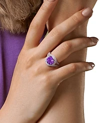 Macy's Blue Topaz (3 ct. t.w.) and White (1-3/8 Ring Sterling Silver (Also Available Citrine & Amethyst)