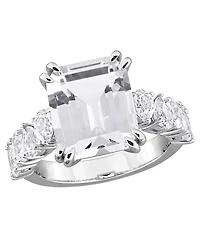 Macy's Lab Grown Blue Sapphire (5 ct. t.w.) & Lab Grown White Sapphire (2-1/5 ct. t.w.) Ring in Sterling Silver (Also Available in Ruby)