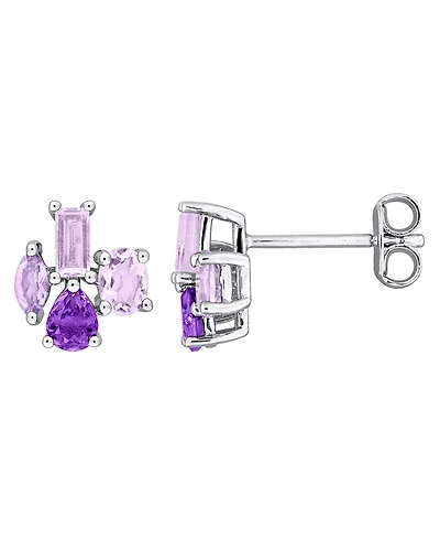 Macy's Multi-Gemstone (1 ct. t.w.) Earrings 18k Gold Flash Plated Sterling Silver (Also Available Blue Topaz & Amethyst)
