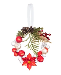 Ganz Kissing Krystals Poinsettia Beaded Wreath Ornament