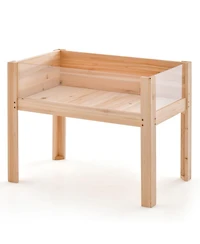 Gouun Fir Wood Raised Garden Bed with Acrylic Side Panels
