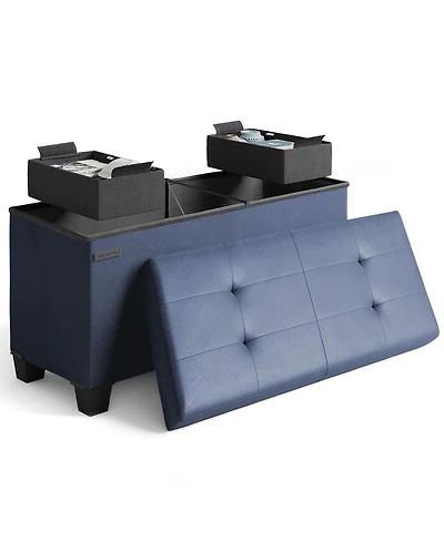 Nestl Inch Ottoman Storage Bench with Bins
