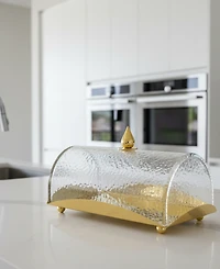 Classic Touch Rectangle Cake Tray with Dome, 10"