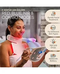 LifePro Red Light Therapy Face Mask with Neck Coverage - 3-Color Led Light Therapy for Skin Care at Home