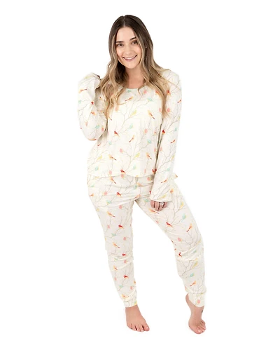 Leveret Women's Matching Family Two-Piece Cooling Bamboo Viscose Long Sleeve Pajamas