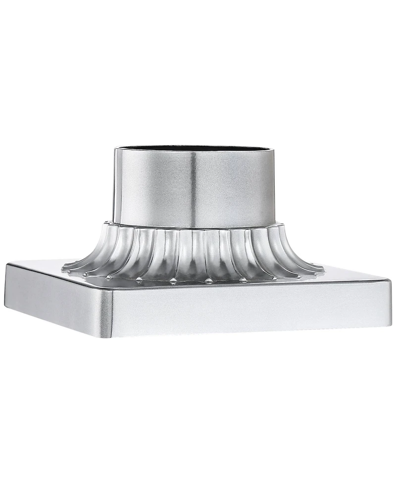 Franklin Iron Works Outdoor Pier Mount Post Adapter Chrome Aluminum Fluted Base 5 3/4" for Post Garden Yard