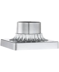 Franklin Iron Works Outdoor Pier Mount Post Adapter Chrome Aluminum Fluted Base 5 3/4" for Post Garden Yard