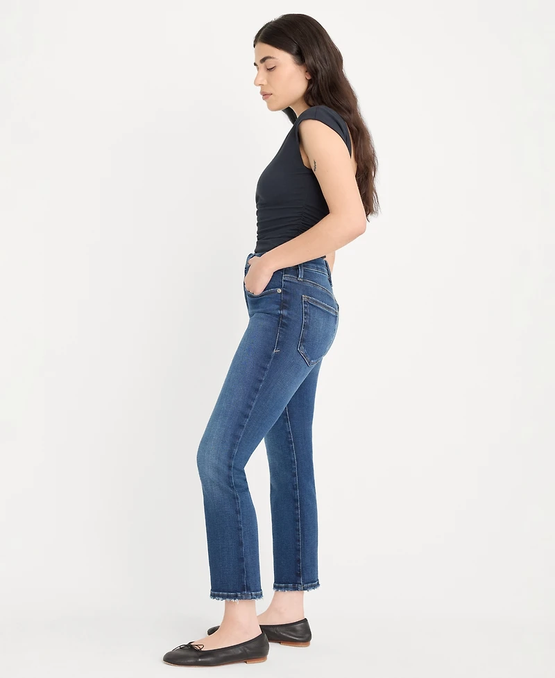 Good American Women's Soft Tech Mid-Rise Straight Jeans
